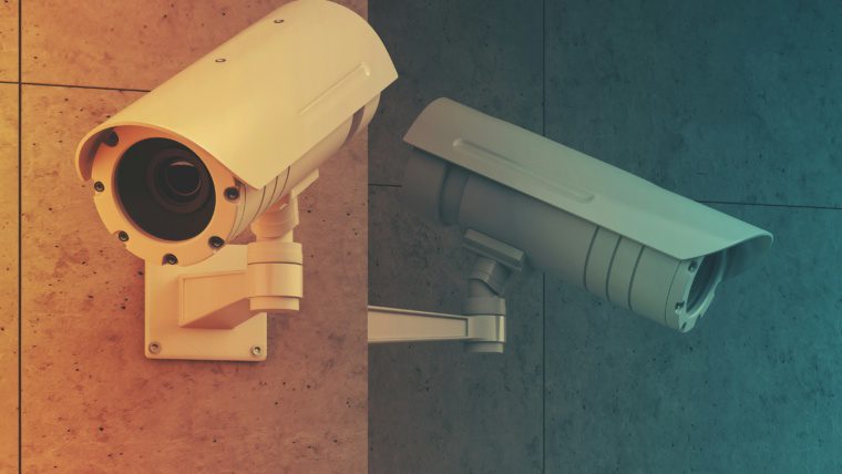 Side-by-side comparison of traditional and AI-powered commercial security cameras — illustrating the shift from passive CCTV recording to intelligent, real-time surveillance for Dallas-Fort Worth businesses
