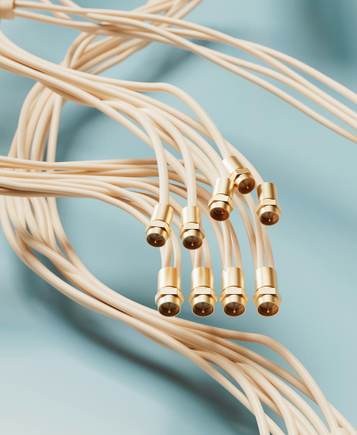 Multiple structured network cabling connectors representing communication infrastructure upgrade for Dallas Fort Worth businesses migrating from copper POTS phone lines