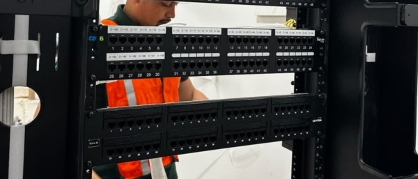 Enterprise patch panel installation during Dallas structured cabling project for law office