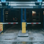 Gate access control Dallas parking garage entrance with license plate recognition camera