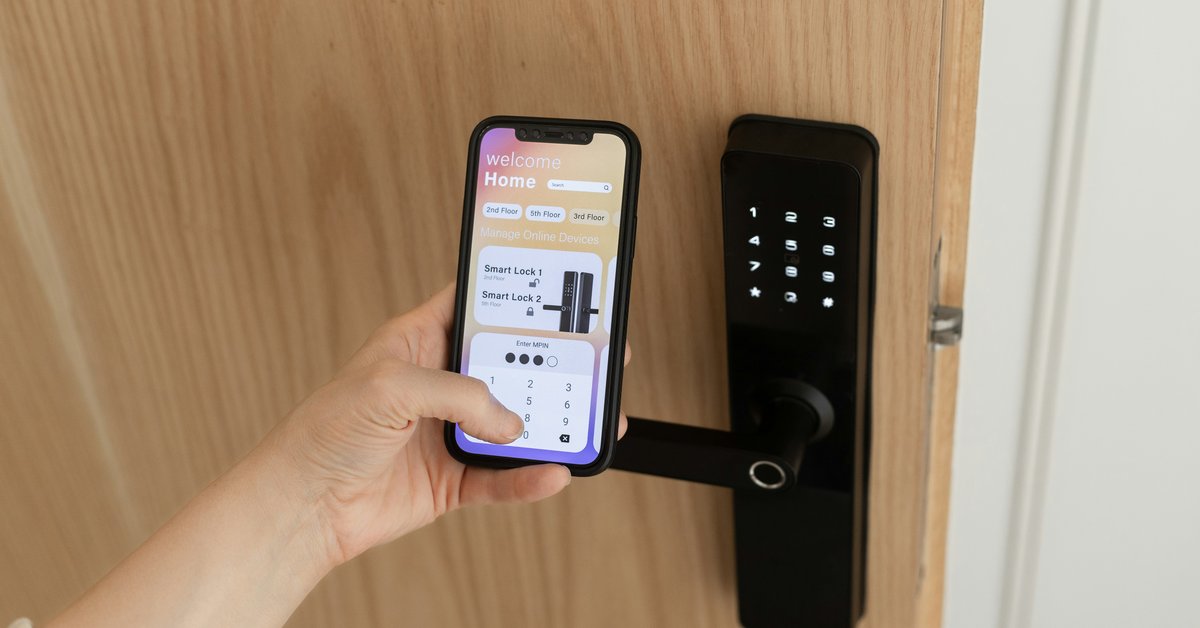 Wireless smart locks Dallas retrofit installed on an office suite door